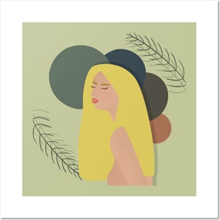 Blonde Girl Geometric Posters and Art